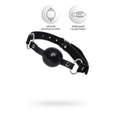 Черный кляп-шар на кожаных ремешках Anonymo - ToyFa - купить с доставкой в Рязани