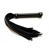 Черная плеть из эко-кожи - 42 см. - БДСМ Арсенал - купить с доставкой в Рязани