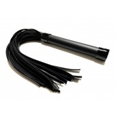 Черная плеть из эко-кожи - 42 см. - БДСМ Арсенал - купить с доставкой в Рязани