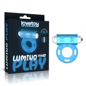 Голубое, светящееся в темноте эрекционное виброкольцо Lumino Play Vibrating Penis Ring - Lovetoy - в Рязани купить с доставкой