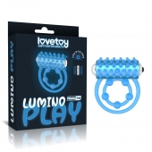 Голубое, светящееся в темноте виброкольцо Lumino Play Vibrating Penis Ring - Lovetoy - в Рязани купить с доставкой