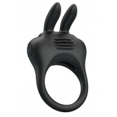 Черное эрекционное кольцо с вибрацией Davion - Baile - в Рязани купить с доставкой