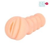 Телесный мастурбатор-вагина с комплектом эрекционных колец - Bior toys - в Рязани купить с доставкой