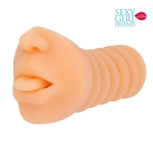 Телесный мастурбатор-ротик с высунутым язычком - Bior toys - в Рязани купить с доставкой