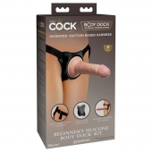 Страпон с телесной насадкой на присоске Beginner s Silicone Body Dock Kit - 14 см. - Pipedream - купить с доставкой в Рязани