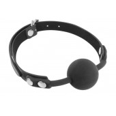 Черный силиконовый кляп-шарик на ремешках - Fetish Tentation - купить с доставкой в Рязани
