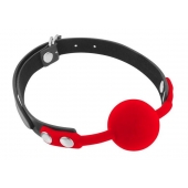Красный кляп-шарик на черных ремешках - Fetish Tentation - купить с доставкой в Рязани