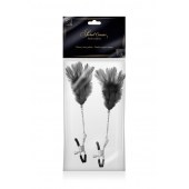 Зажимы для сосков с черными перьями Sweet Caress Feather Nipple Clumps - Sweet Caress - купить с доставкой в Рязани