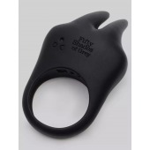 Черное эрекционное виброкольцо Sensation Rechargeable Vibrating Rabbit Love Ring - Fifty Shades of Grey - в Рязани купить с доставкой