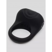 Черное эрекционное виброкольцо Sensation Rechargeable Vibrating Love Ring - Fifty Shades of Grey - в Рязани купить с доставкой