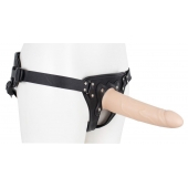 Пустотелый страпон Harness CLASSIC с бандажом - 19,5 см. - LOVETOY (А-Полимер) - купить с доставкой в Рязани