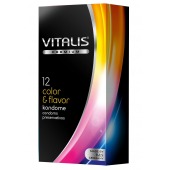 Цветные ароматизированные презервативы VITALIS PREMIUM color   flavor - 12 шт. - Vitalis - купить с доставкой в Рязани