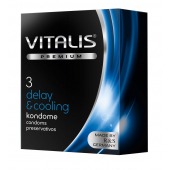 Презервативы VITALIS PREMIUM delay   cooling с охлаждающим эффектом - 3 шт. - Vitalis - купить с доставкой в Рязани