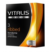 Ребристые презервативы VITALIS PREMIUM ribbed - 3 шт. - Vitalis - купить с доставкой в Рязани