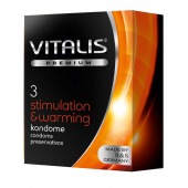 Презервативы VITALIS PREMIUM stimulation   warming с согревающим эффектом - 3 шт. - Vitalis - купить с доставкой в Рязани