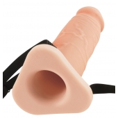 Телесный реалистичный фаллоимитатор с полостью Silicone Hollow Extension - 20 см. - Pipedream - купить с доставкой в Рязани