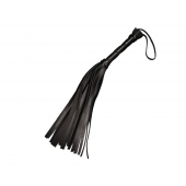 Чёрная кожаная плеть с 22 хвостами - 40 см. - Sitabella - купить с доставкой в Рязани