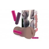 Коричневый вибромастурбатор-анус TONGGGO-Black Angel Auto - KOKOS - в Рязани купить с доставкой