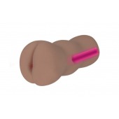 Коричневый вибромастурбатор-анус TONGGGO-Black Angel Auto - KOKOS - в Рязани купить с доставкой