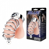 Серебристая клетка для члена Urethral Play Cage - BlueLine - купить с доставкой в Рязани