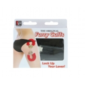 Металлические наручники с чёрной меховой опушкой - Dream Toys - купить с доставкой в Рязани