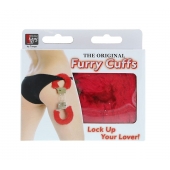 Металлические наручники с красной меховой опушкой METAL HANDCUFF WITH PLUSH RED - Dream Toys - купить с доставкой в Рязани