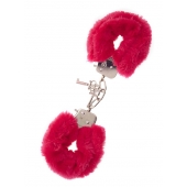 Металлические наручники с красной меховой опушкой METAL HANDCUFF WITH PLUSH RED - Dream Toys - купить с доставкой в Рязани