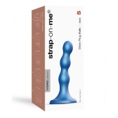 Голубая насадка Strap-On-Me Dildo Plug Balls size S - Strap-on-me - купить с доставкой в Рязани