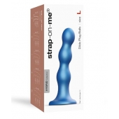 Голубая насадка Strap-On-Me Dildo Plug Balls size L - Strap-on-me - купить с доставкой в Рязани