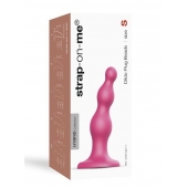 Розовая насадка Strap-On-Me Dildo Plug Beads size S - Strap-on-me - купить с доставкой в Рязани