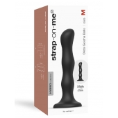 Черная насадка Strap-On-Me Dildo Geisha Balls size M - Strap-on-me - купить с доставкой в Рязани