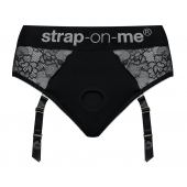 Черные трусики для насадок Diva Lingerie Harness - size S - Strap-on-me - купить с доставкой в Рязани