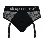 Черные трусики для насадок Diva Lingerie Harness - size M - Strap-on-me - купить с доставкой в Рязани