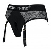 Черные трусики для насадок Diva Lingerie Harness - size L - Strap-on-me - купить с доставкой в Рязани