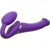 Фиолетовый безремневой вибрострапон Vibrating Bendable Strap-On - size L - Strap-on-me - купить с доставкой в Рязани
