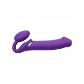 Фиолетовый безремневой вибрострапон Silicone Bendable Strap-On - size XL - Strap-on-me - купить с доставкой в Рязани