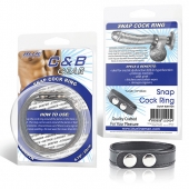 Кольцо на пенис SNAP COCK RING из искусственной кожи на клепках - BlueLine - в Рязани купить с доставкой
