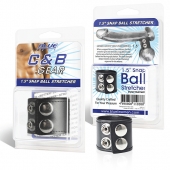 Хомут-утяжка для мошонки из искусственной кожи на клепках SNAP BALL STRETCHER - BlueLine - купить с доставкой в Рязани
