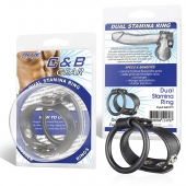 Двойное кольцо выносливости на пенис DUAL STAMINA RING - BlueLine - в Рязани купить с доставкой