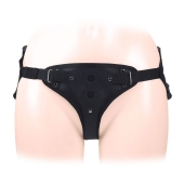 Черный пояс-трусики в комплекте с коннектором и насадкой - Notabu - купить с доставкой в Рязани