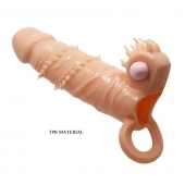 Телесная удлиняющая вибронасадка Penis Sleeve Connor - 17 см. - Baile - в Рязани купить с доставкой