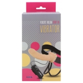 Полый страпон телесного цвета с встроенным вибратором - 20 см. - Seven Creations - купить с доставкой в Рязани