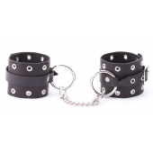 Черные кожаные оковы с люверсами - Crazy Handmade - купить с доставкой в Рязани