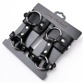 Черные наручники с креплением на кисть руки - Crazy Handmade - купить с доставкой в Рязани