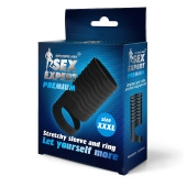 Черная открытая насадка на пенис с кольцом для мошонки XXXL-size - 9,9 см. - Sex Expert - в Рязани купить с доставкой