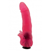 Розовая насадка для страпона с клиторальными лепестками - 18,5 см. - LOVETOY (А-Полимер) - купить с доставкой в Рязани