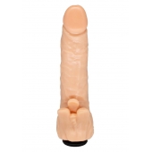 Телесная гелевая насадка-фаллос с клиторальными лепестками - 18,5 см. - LOVETOY (А-Полимер) - купить с доставкой в Рязани