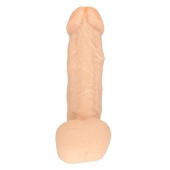 Телесный фаллос с мошонкой для трусиков с плугом - 17,8 см. - LOVETOY (А-Полимер) - купить с доставкой в Рязани