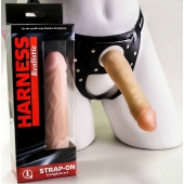 Телесная насадка-фаллос на трусиках с плугом - 16,5 см. - LOVETOY (А-Полимер) - купить с доставкой в Рязани