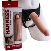 Реалистичный страпон Harness из трусиков и насадки-фаллоса - 18,5 см. - LOVETOY (А-Полимер) - купить с доставкой в Рязани
